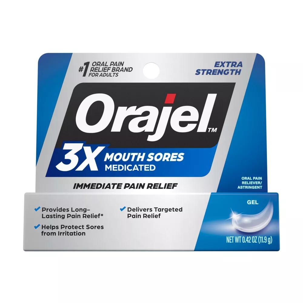 Orajel Mouth Sore Medicine Gel, Fast Mouth Sore Relief, 0.42 Oz